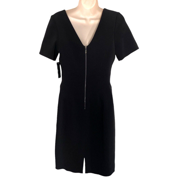 Laundry Shelli Segal Black Knee Length Sheath Dress Empire Waist Sz 4 NWT - Picture 2 of 10